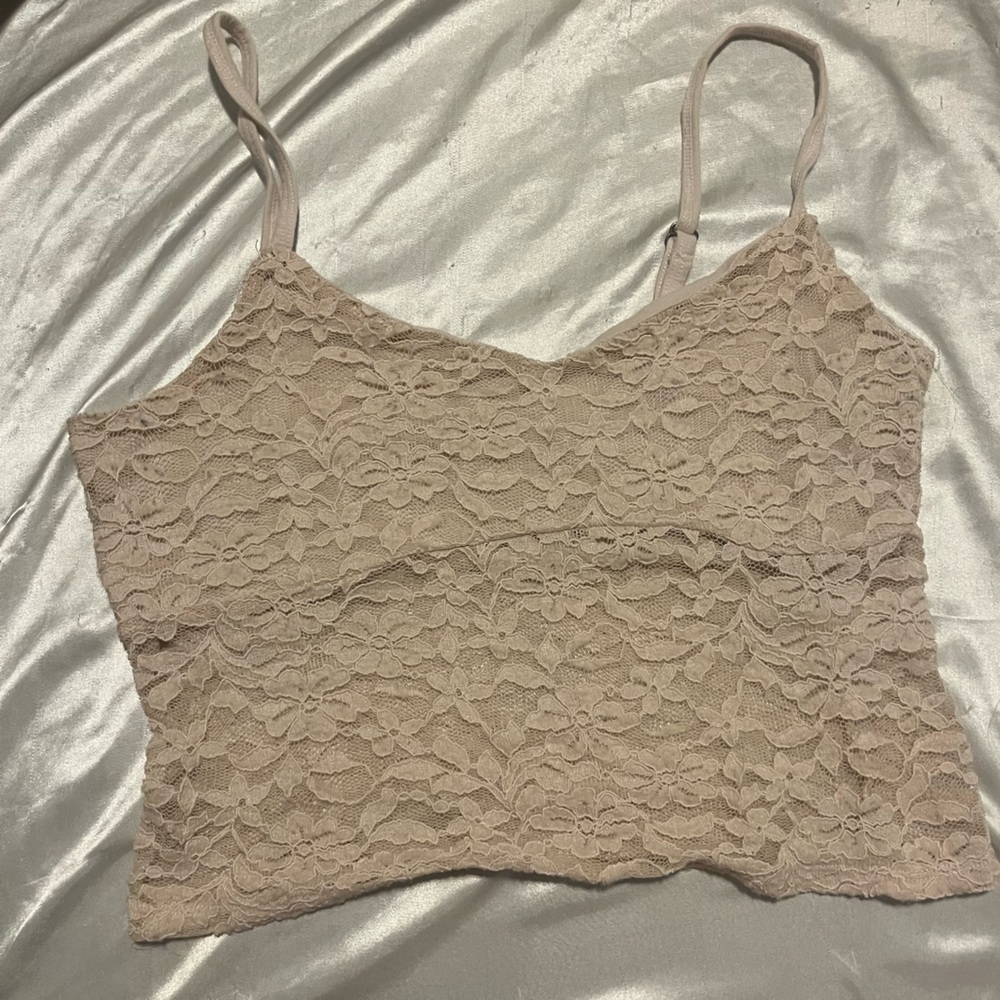 Lace Beige/Pink Camisole Top